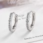 Round Ladies Huggies Hoop Earrings, Womens Round Diamond Single Row Huggie Earrings large