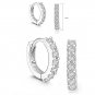 Round Ladies Huggies Hoop Earrings, Womens Round Diamond Single Row Huggie Earrings large