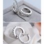 Round Ladies Huggies Hoop Earrings, Womens Round Diamond Single Row Huggie Earrings large