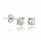 Round Simulated Diamond CZ Studs Silver Celebrity Earrings E2821