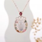 S925 flower like jade spray jade pendant Multicolor