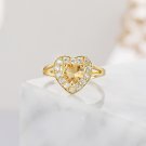 S925 heart shaped Topaz Ring yellow