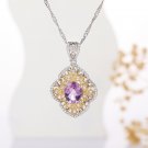S925 new violet elegance Amethyst Pendant purple