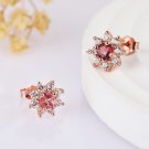 S925 red sunflower Tourmaline Earrings red