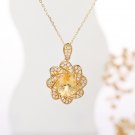 S925 sunflower Topaz Pendant yellow