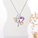 S925 Two Tone Crystal Pendant Multicolor