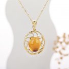 S925 Zhongli Qianxun Topaz Pendant yellow