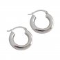 Sale Simple Tiny Tube Circle 925 Sterling Silver Hoop Earrings Rhodium