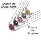 Sapphire Gemstone Necklace; Minimalist Layering NecBlue Sapphire Yellow Sapphire Pink Sapphire 18