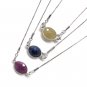 Sapphire Gemstone Necklace; Minimalist Layering NecBlue Sapphire Yellow Sapphire Pink Sapphire 18
