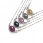 Sapphire Gemstone Necklace; Minimalist Layering NecBlue Sapphire Yellow Sapphire Pink Sapphire 18