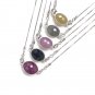 Sapphire Gemstone Necklace; Minimalist Layering NecBlue Sapphire Yellow Sapphire Pink Sapphire 20