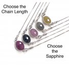 Sapphire Gemstone Necklace; MinimalistBlue Sapphire Yellow Sapphire Pink Sapphire Yellow Sapphire