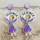 Scientific Rainbow Alphabet Acrylic Earrings 1