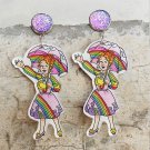 Scientific Rainbow Alphabet Acrylic Earrings 3