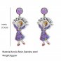 Scientific Rainbow Alphabet Acrylic Earrings 3