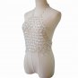 Sexy Jeweled Panelled Back Vest Wrap Chest Body Chain Body Jewelry White