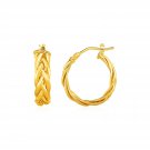 Shiny Braided Hoop Earrings in 14k Yellow Gold Yellow Gold