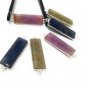 Silver Gemstone Bar Connectors; Natural Sapphire Briolette Jewelry Findings 36.5mmX10mm 1 Pc Pink