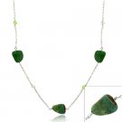 Silver GENUINE SWAROVSKI TURQUOISE STONE chain NECKLACE N9865M