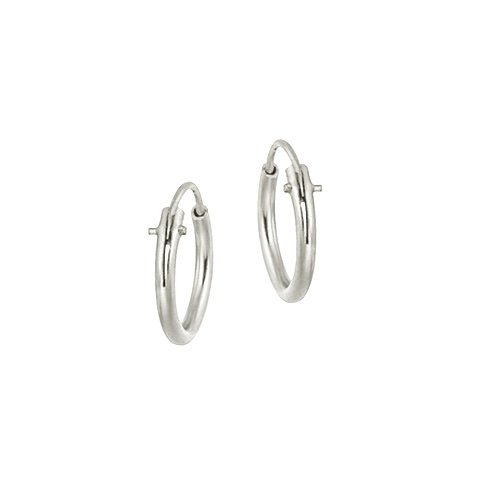 Silver Small polished Hoops-Hoop Earrings E110
