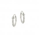 Silver Small polished Hoops-Hoop Earrings E110