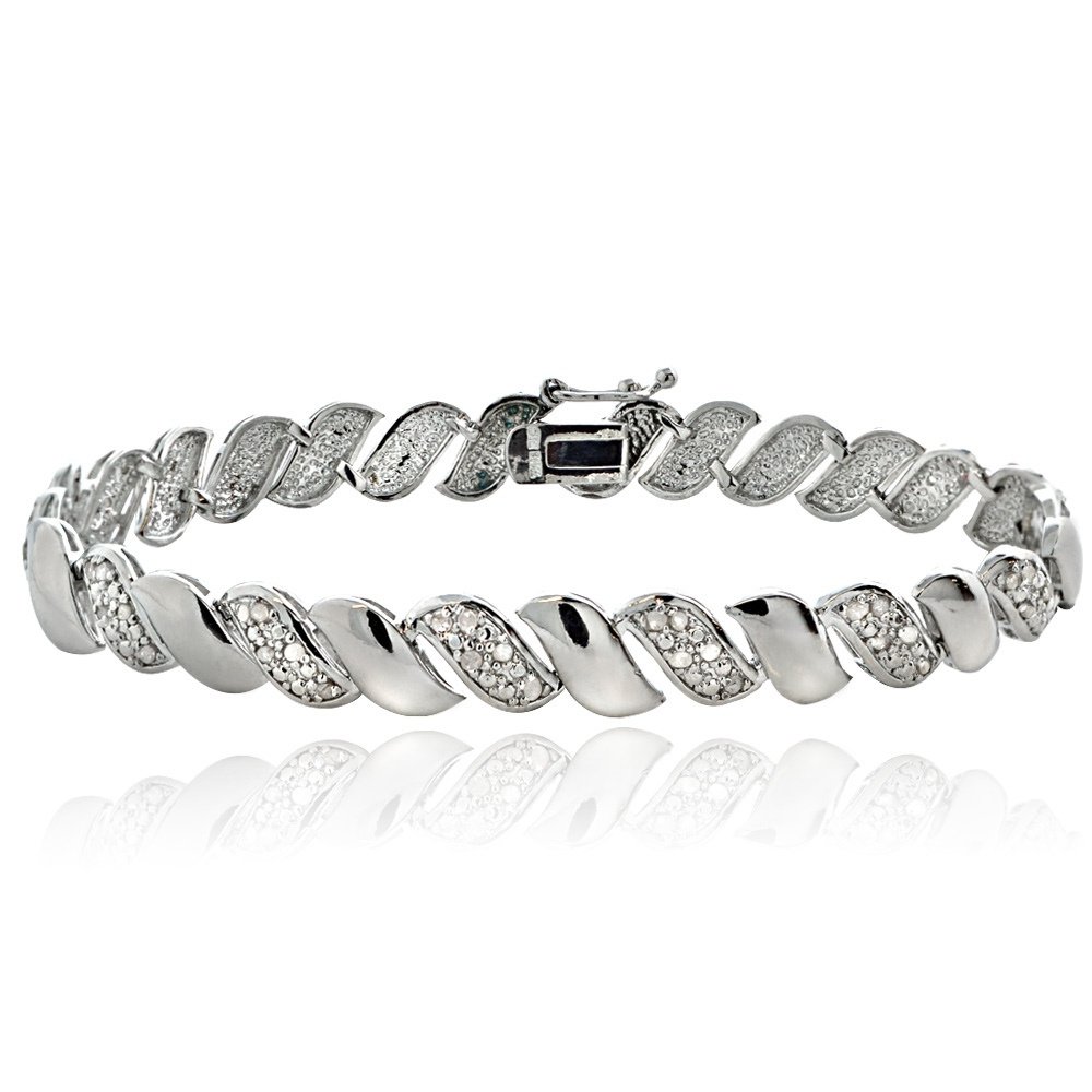 Silver Tone 1-2 Ct Diamond San Marco Bracelet BBR13836