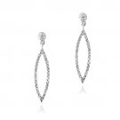 Silver Tone 1-2ct Diamond Open Marquise Dangle Earrings EBR12886