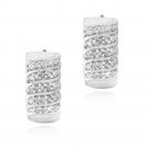 Silver Tone 1-2ct Diamonds Huggie Earrings EBR12864