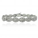 Silver Tone 1-4ct Diamond Marquise Link Bracelet BBR13696