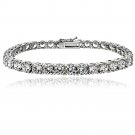 Silver Tone 16.5ct CZ Round Tennis Bracelet BRB12665
