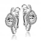Silver Tone 2.4ct White Topaz Teardrop Clutchless Earrings EBR13685WT