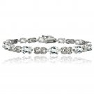 Silver Tone 7.15ct White Topaz & Diamond Accent X & Oval Bracelet BBR13799WT
