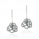 Silver Tone Crystal Rose Dangle Earrings EBR12968CR