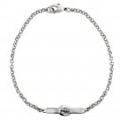 Silver Tone CZ Buckle Bar Bracelet BBR13735