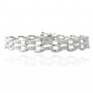 Silver Tone Diamond Accent Bar Link Bracelet BBR12903