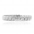 Silver Tone Diamond Accent S-Design Link Bracelet BBR12905