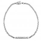 Silver Tone Hammered Bar Bracelet BBR13707