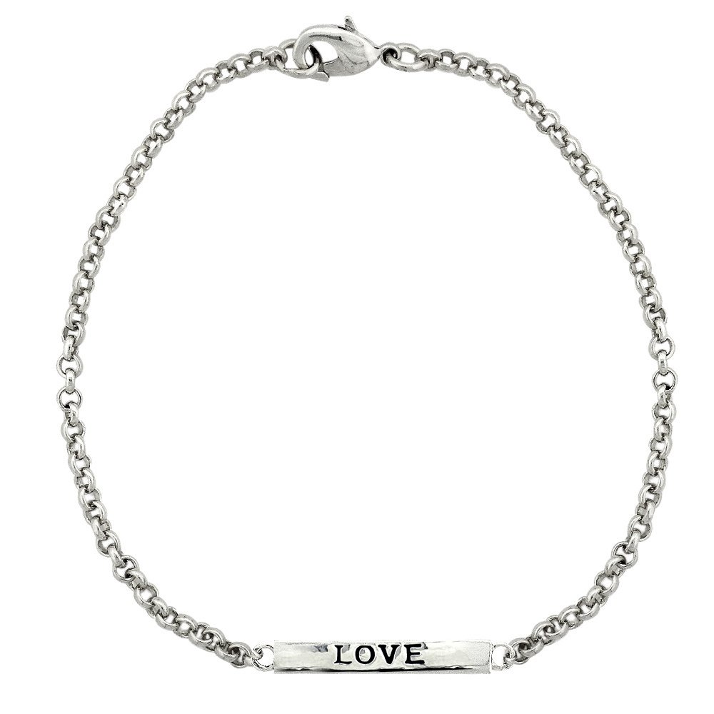 Silver Tone Love Bar Bracelet BBR13702