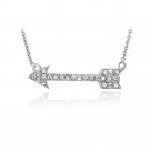 Silver Tone Swarovski Elements Arrow Necklace PBR13764CR