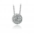 Silver Tone Swarovski Elements Ball Necklace PBR13760CR