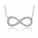 Silver Tone Swarovski Elements Infinity Necklace PBR13763CR