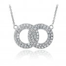 Silver Tone Swarovski Elements Interlocking Circles Necklace PBR13770CR