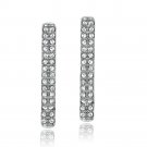 Silver Tone Swarovski Elements Line Drop Earrings EBR13752CR