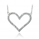 Silver Tone Swarovski Elements Open Heart Necklace PBR13762CR