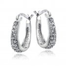 Silver Tone Swarovski Elements Small Hoop Earrings EBR13757CR