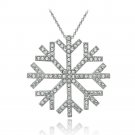 Silver Tone Swarovski Elements Snowflake Necklace PBR13767CR