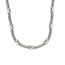 Silver X and Simulated Diamond CZ Necklace N4117