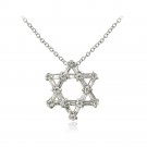 Silver ~Star of David~ Diamond Cubic Zirconia Slide Pendant P2674