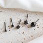 Simple Black Round Bean 925 Sterling Silver Stud Earrings 2mm